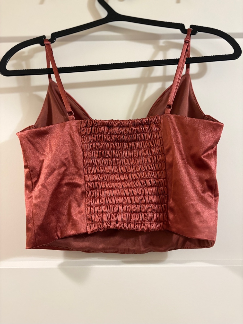 Satin Bustier Camisole in Rust - Picture 2 of 3
